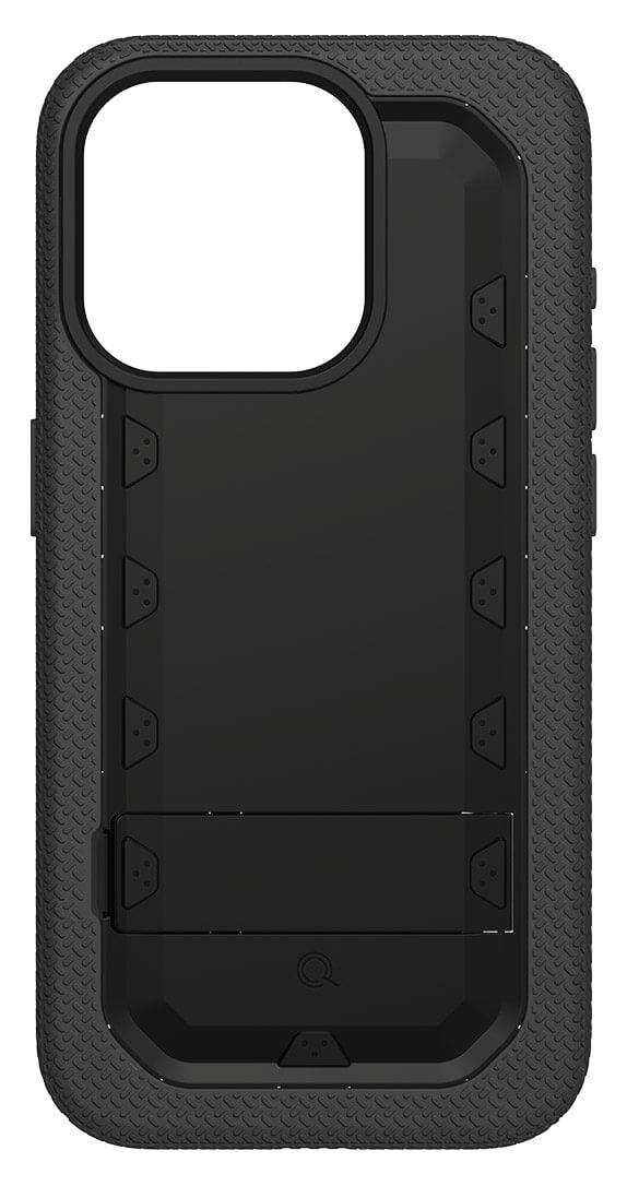 Quikcell iPhone 15 Pro Max Grand ADVOCATE Dual-Layer Kickstand Case – Armor Black