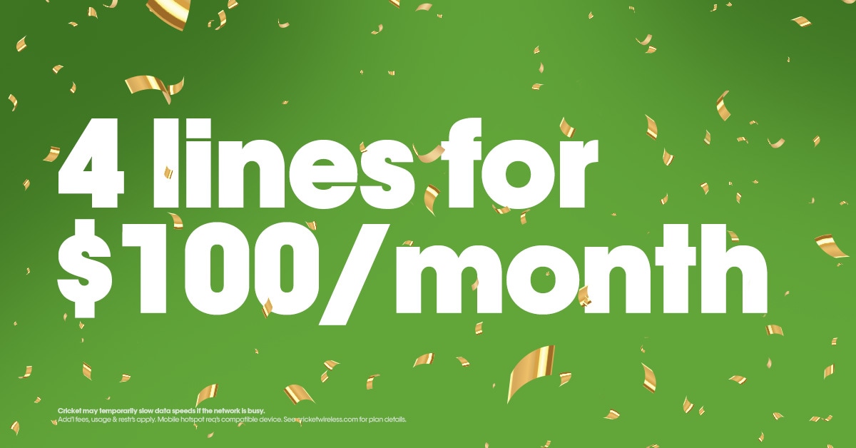4 lines for $100 free phones 2021