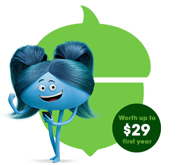 Acorns with Cricket character Save $140 a year
