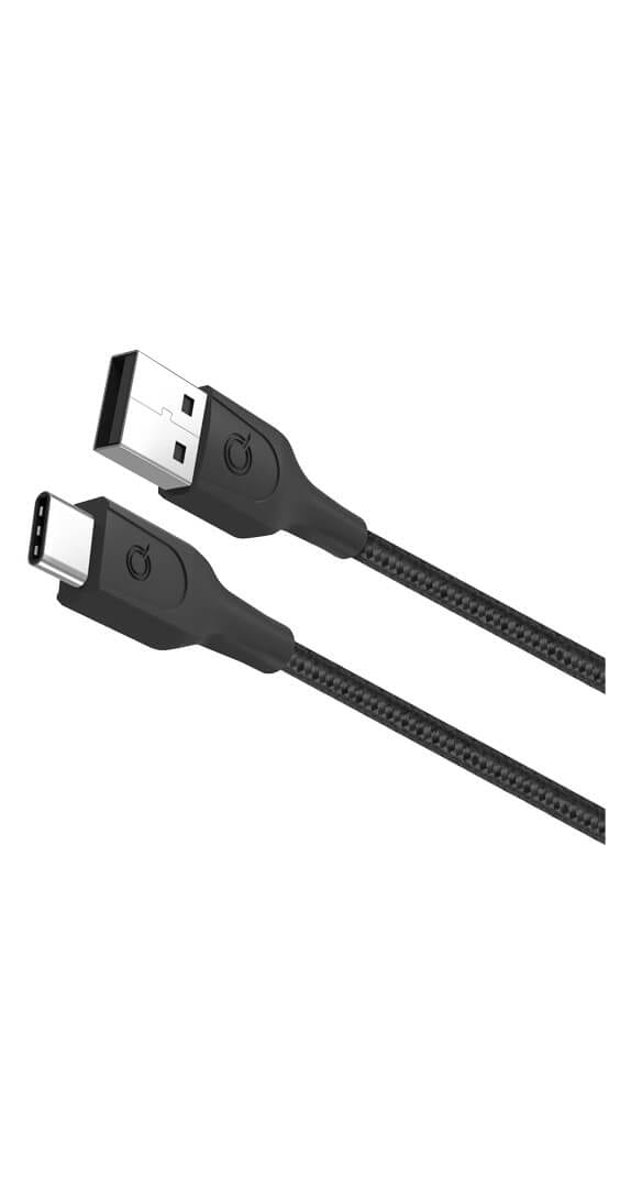 CABLE DE CARGA Y SINCRONIZACIÓN USB-A de Quikcell a USB-C - 10 ft - Negro