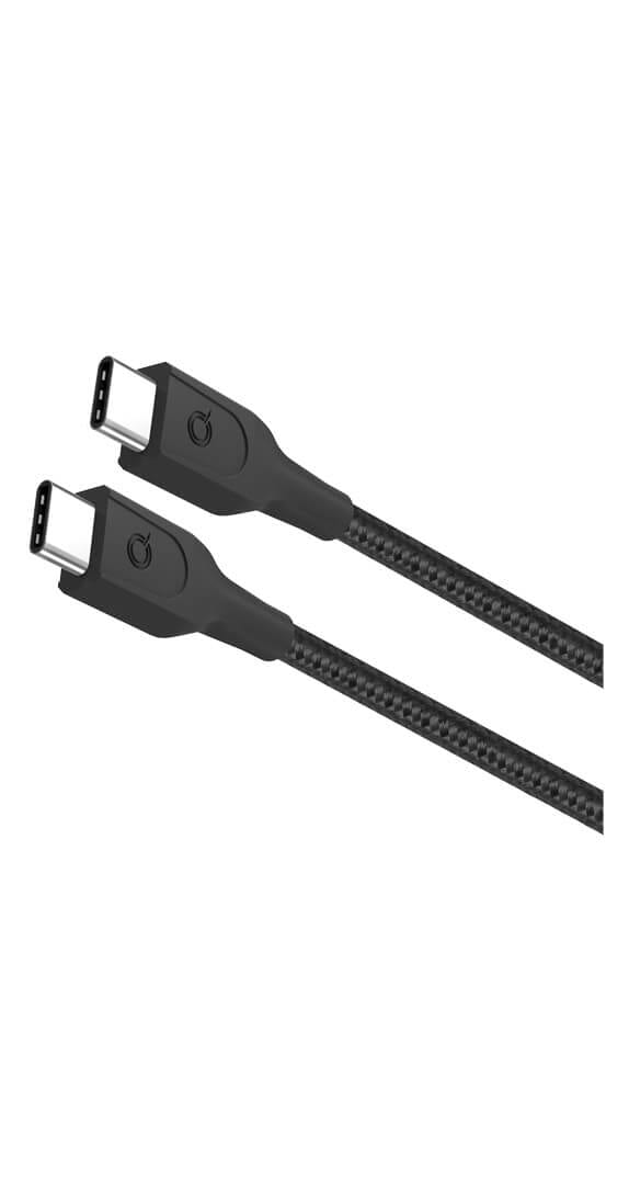 CABLE DE CARGA Y SINCRONIZACIÓN Quikcell USB-C a USB-C - 10 pies - Negro